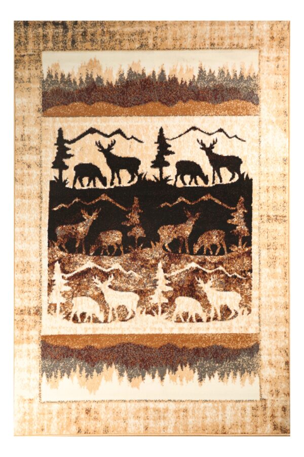 Furnish My Place Pine & Moose Lodge Rug